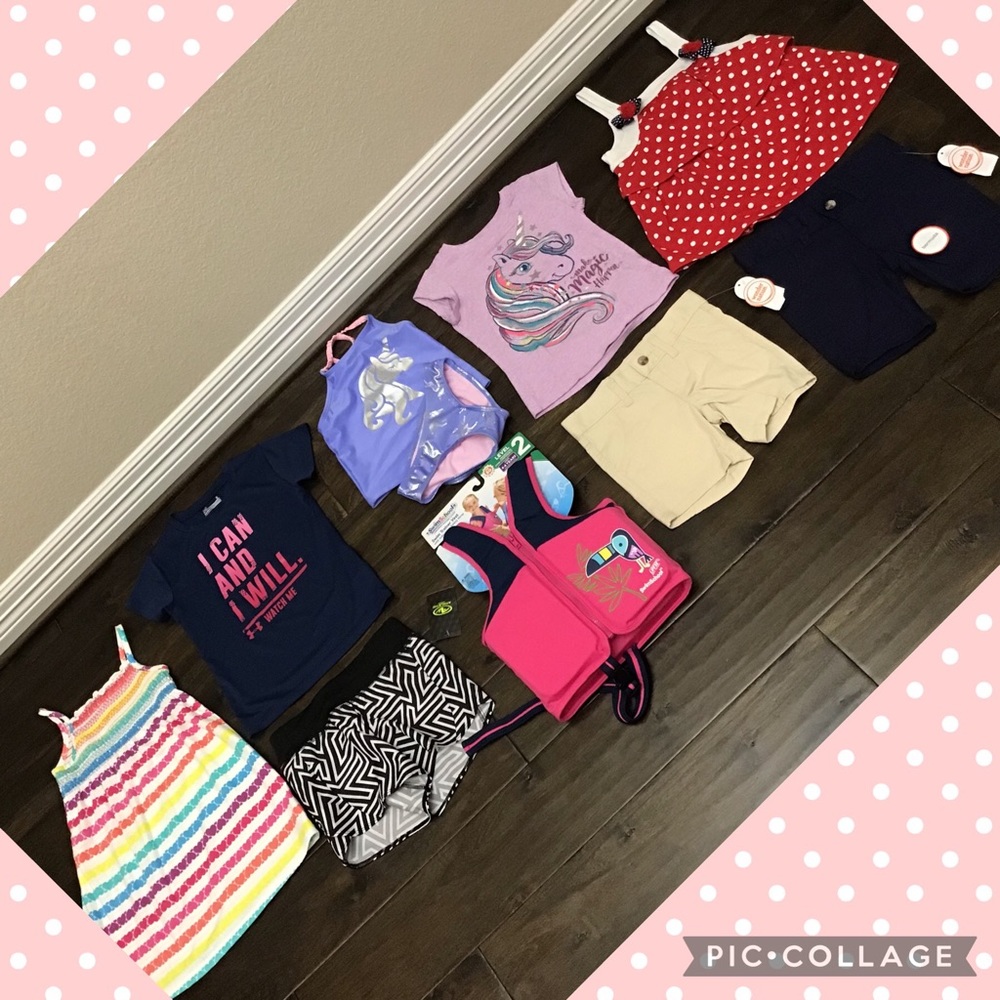 Girls sz 4-5 T, lot of 10 swim spring summer fun!
